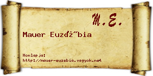Mauer Euzébia névjegykártya